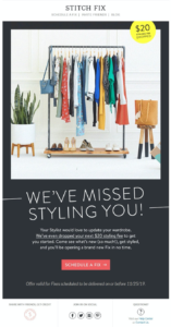 Example of Stitch Fix Email Marketing Automation