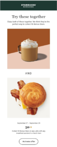 Example of Starbucks Email Marketing Automation